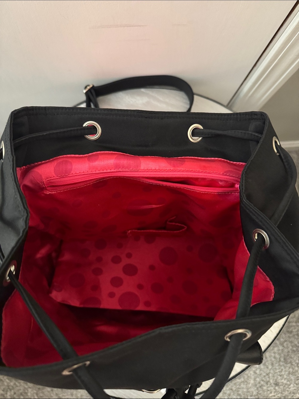 Mary Kay Black Nylon Backpack with Leather Trim - Picture 6 of 6